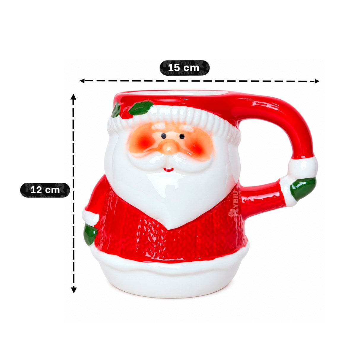 PACK2 TAZA DE COLECCION NAVIDENA CON PAPA NOEL ROJO 15X10X12CM - 3