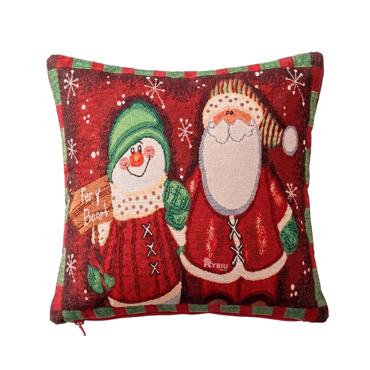 PROTECTOR PARA ALMOHADA CON ESTAMPA INVERNAL 45X45CM ROJO Y STICKY - 1