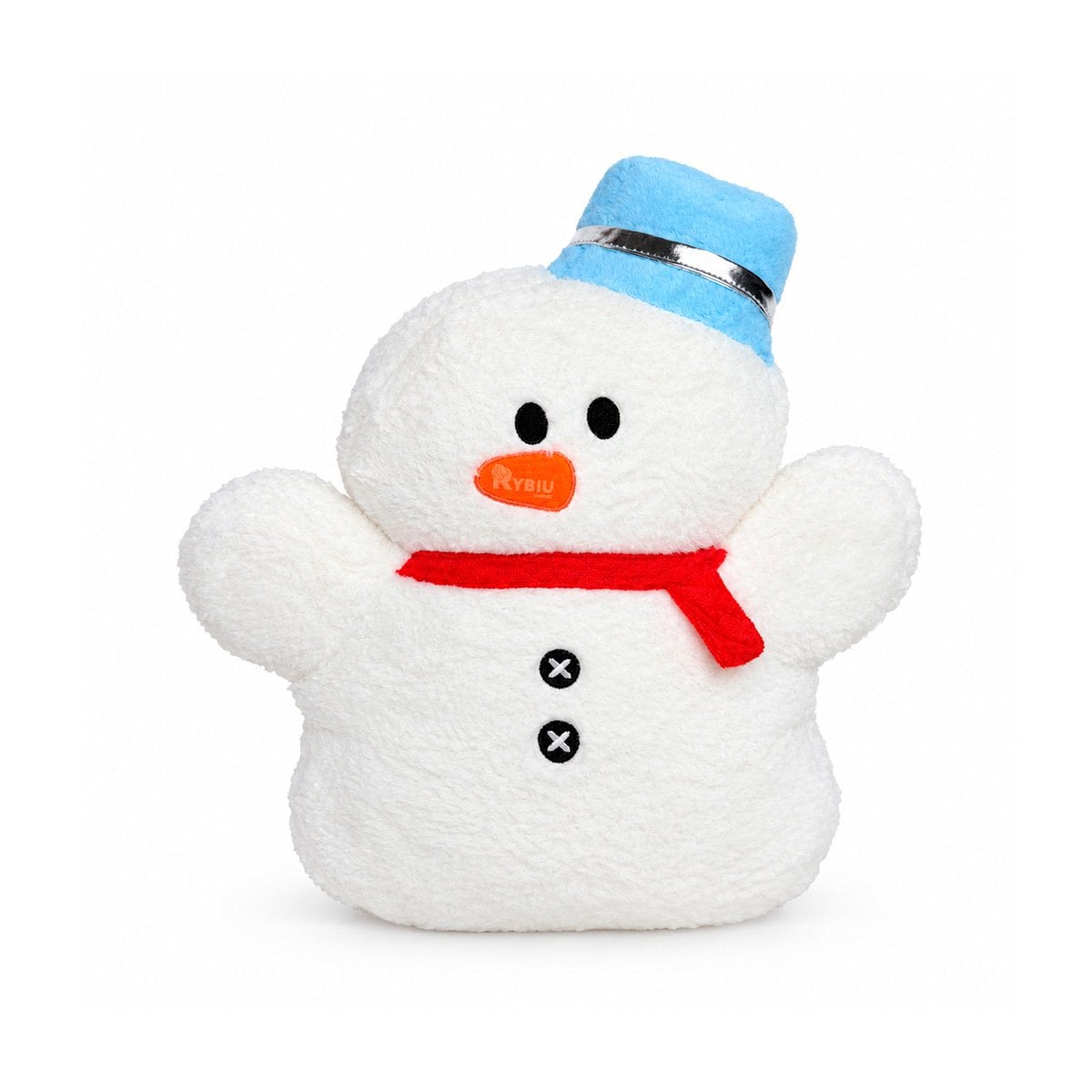 ALMOHADILLA DE PELUCHE LISO CON DISENO DE MUNECO DE NIEVE BLANCO Y STICKY - 1