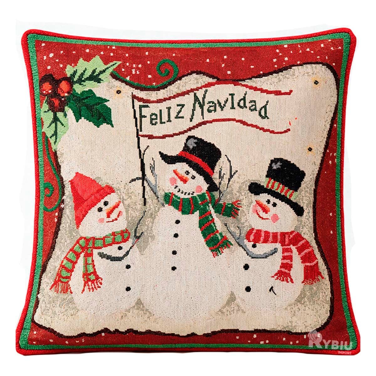 PROTECTOR PARA ALMOHADA CON ESTAMPA INVERNAL 45X45CM ROJO Y STICKY - 1