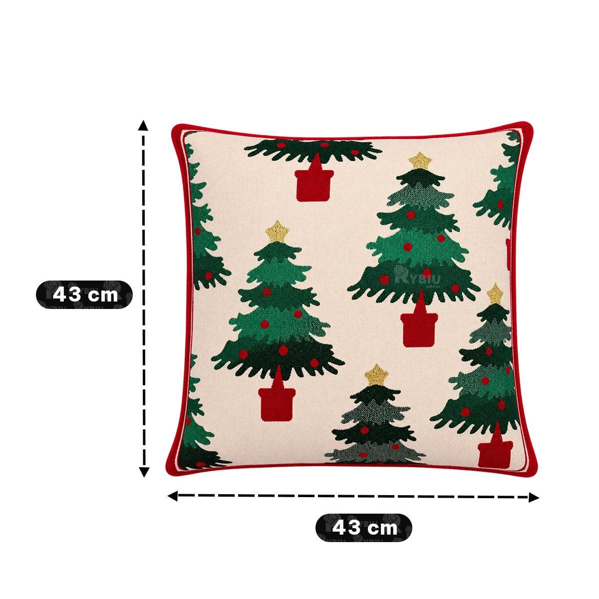 PACK2 COJIN NAVIDENO PARA SALA BEIGE YPAPEL REGALO - 4