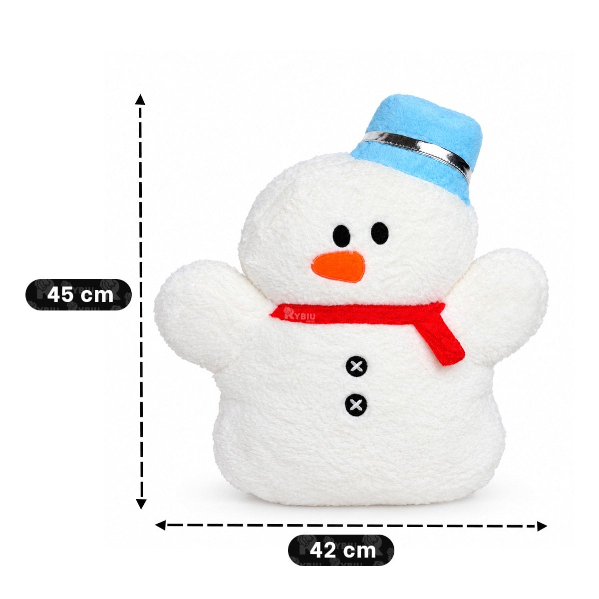 PACK2 COJIN DE SALA CON DISENO NAVIDENO DE MUNECO DE NIEVE BLANCO YREGALO STICKER - 3