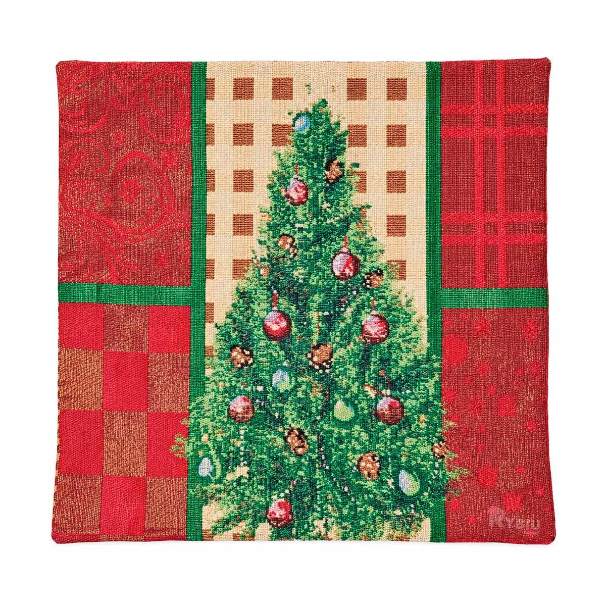 PROTECTOR PARA ALMOHADA CON ESTAMPA INVERNAL 45X45CM ROJO Y STICKY - 1