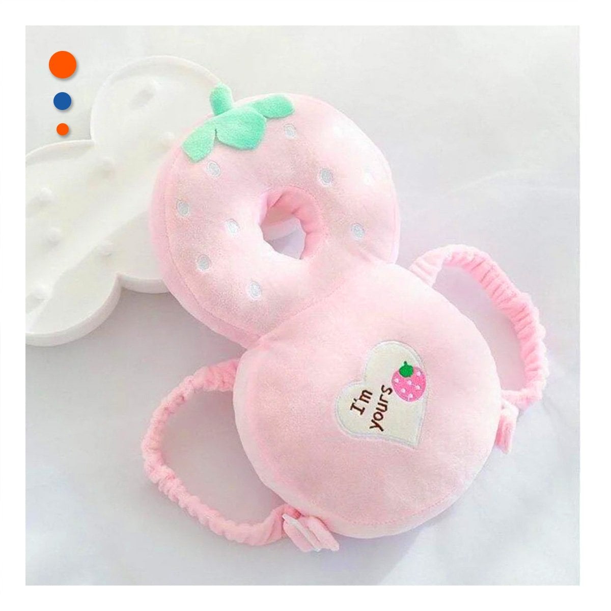 COJIN PROTECTORA PARA BEBES CON FORMA DE FRESA ROSADO - 1