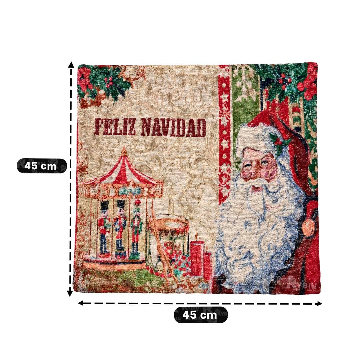 PACK2 FORRO PARA ALMOHADA CON CARTEL NAVIDENO 45X45CM ROJO YPAPEL REGALO - 4