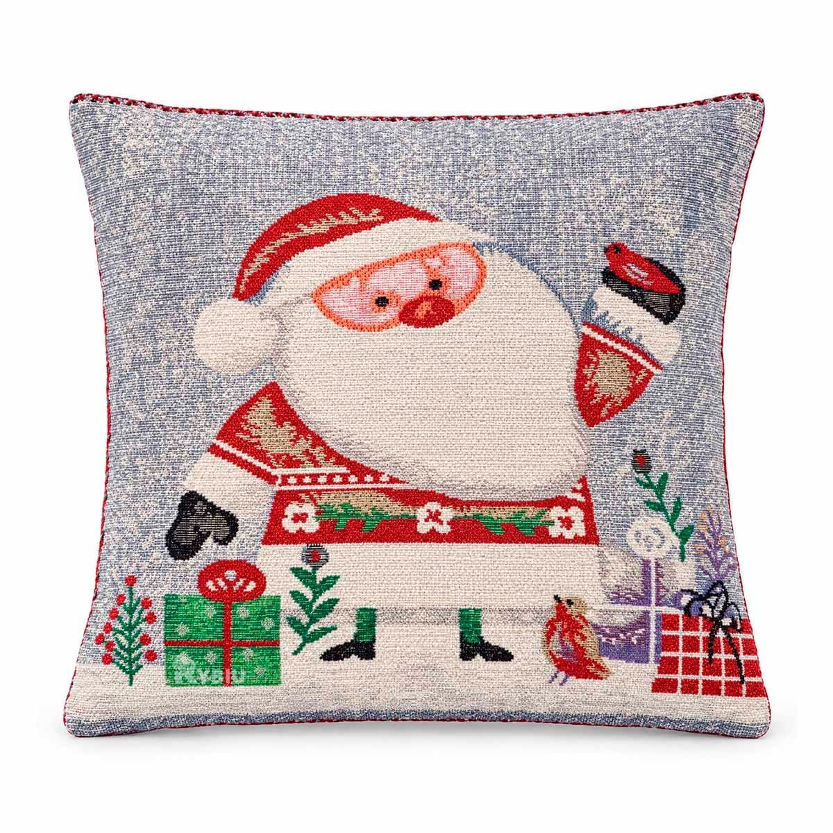 PROTECTOR PARA ALMOHADA CON ESTAMPA INVERNAL 45X45CM PLOMO Y STICKY - 1