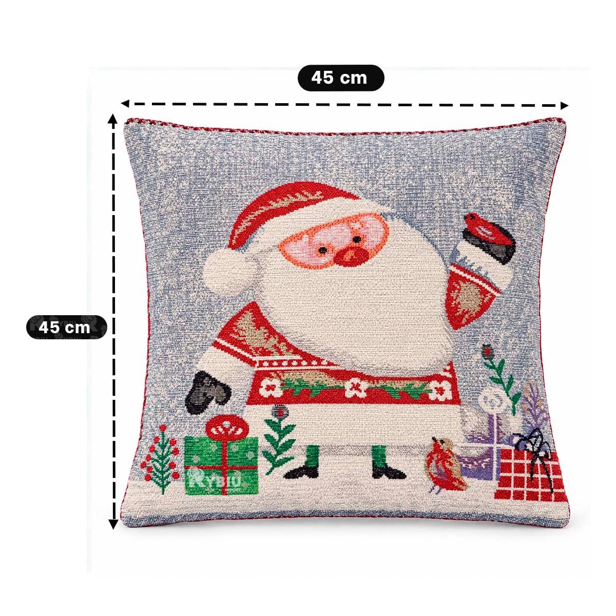 PROTECTOR PARA COJIN NAVIDENO PARA DECORAR 45X45CM PLOMO - 2