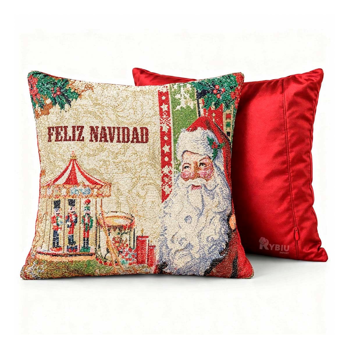 PROTECTOR PARA ALMOHADA CON ESTAMPA INVERNAL 45X45CM ROJO Y STICKY - 1