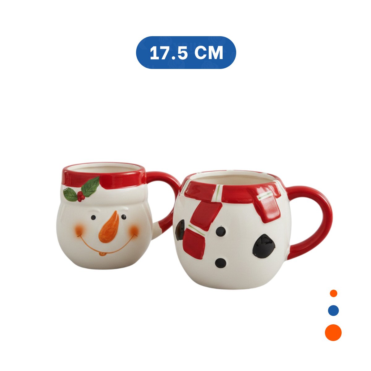 PACK2 BULTO SUPERPONIBLES MUNECO DE NIEVE BLANCO 2 TAZAS SOBRE MESA YREGALO STICKER - 4