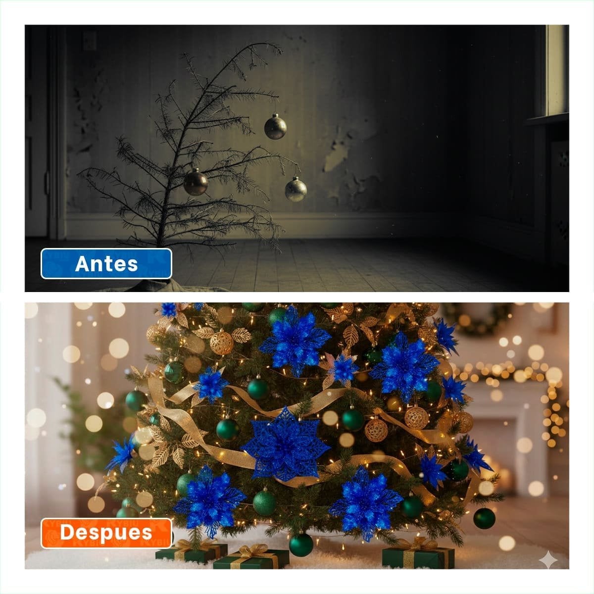 ACCESORIO 3 AMBIENTACION FESTIVA AZUL 20CM PARA DECORACION CASA YSTICKY - 1