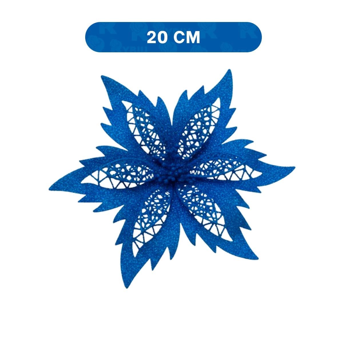 PACK4 ORNAMENTACION 3 AMBIENTACION AZUL ESCARCHADO 20CM PARA HOGAR YPAPEL REGALO - 4