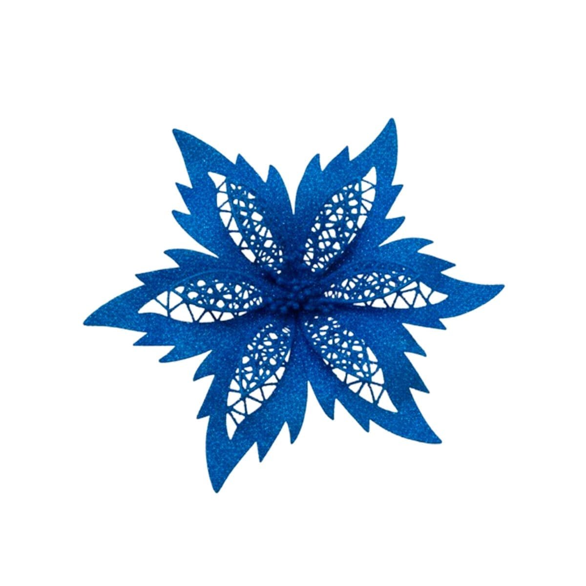 ACCESORIO 3 CONJUNTO FLORAL ESCARCHADO AZUL 20CM DECORATIVO HOGAR YREGALO STICKER - 3