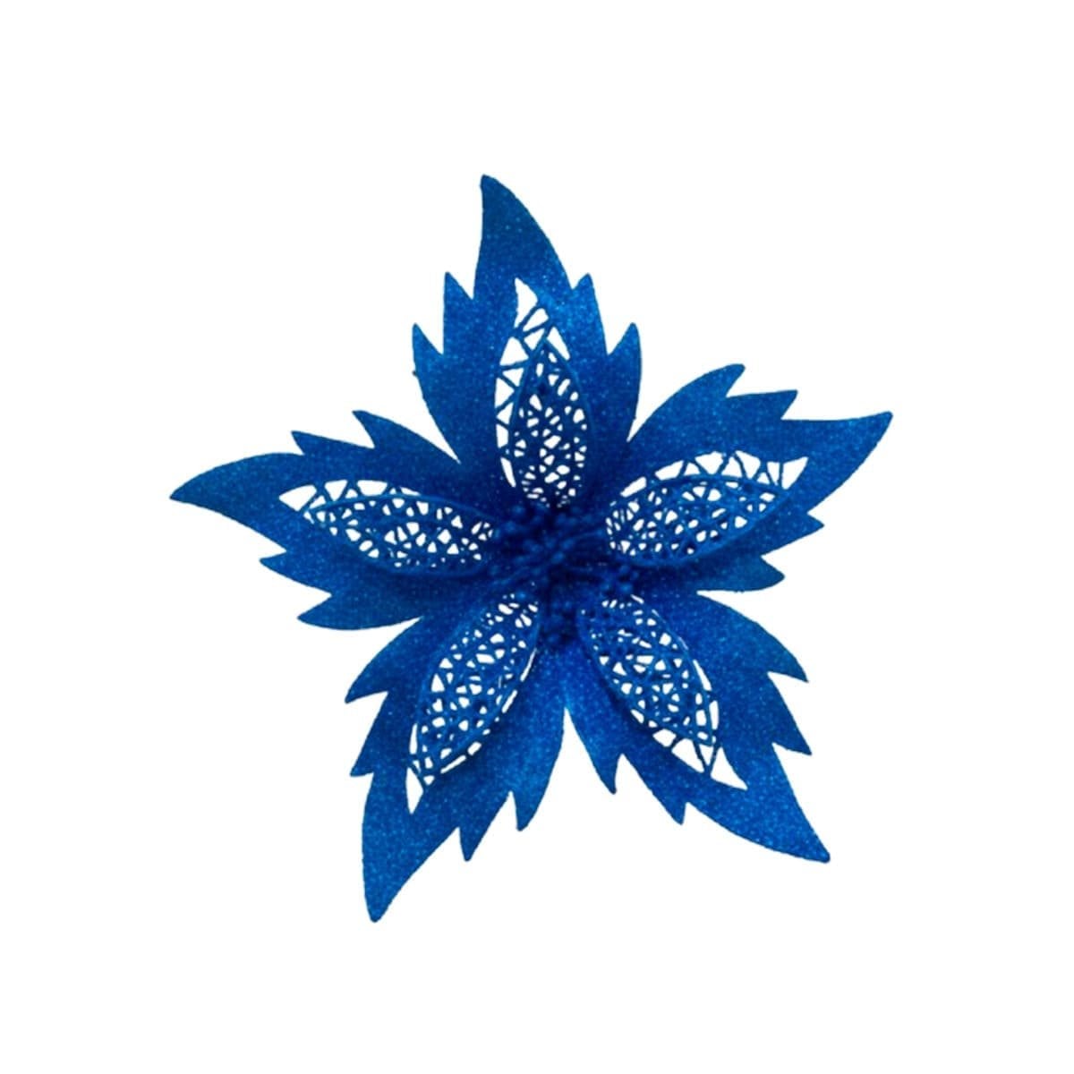 PACK2 ORNAMENTACION 3 JUEGO DE FLORES ESCARCHADAS AZUL 20CM ESTILO HOGAR YREGALO STICKER - 2