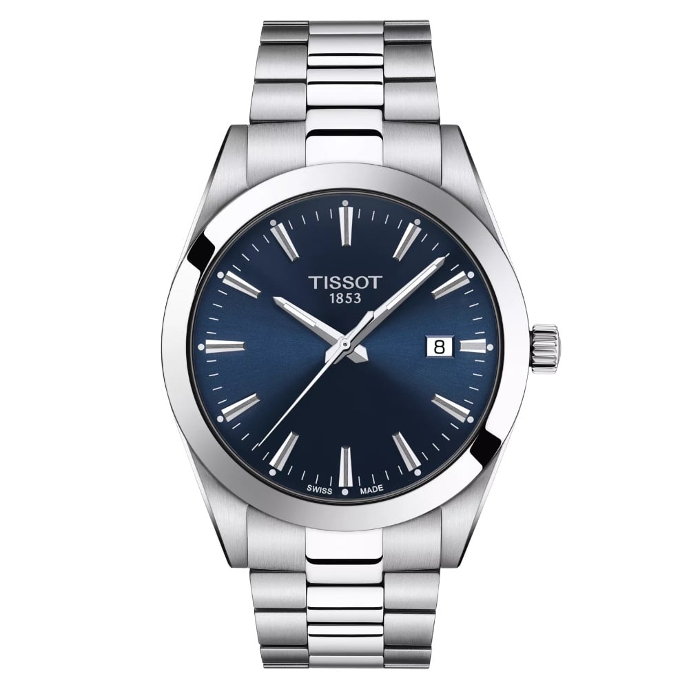 RELOJ PARA HOMBRE GENTLEMAN PLATA Y AZUL - 1