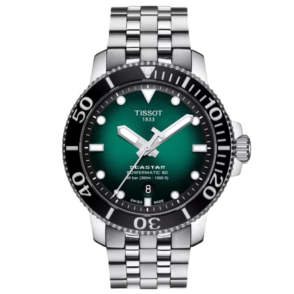 RELOJ PARA HOMBRE SEASTAR 1000 43MM PLATA Y VERDE - 1