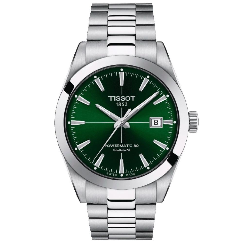 RELOJ PARA HOMBRE GENTLEMAN POWERMATIC 80 SILICIUM PLATA Y VERDE - 1