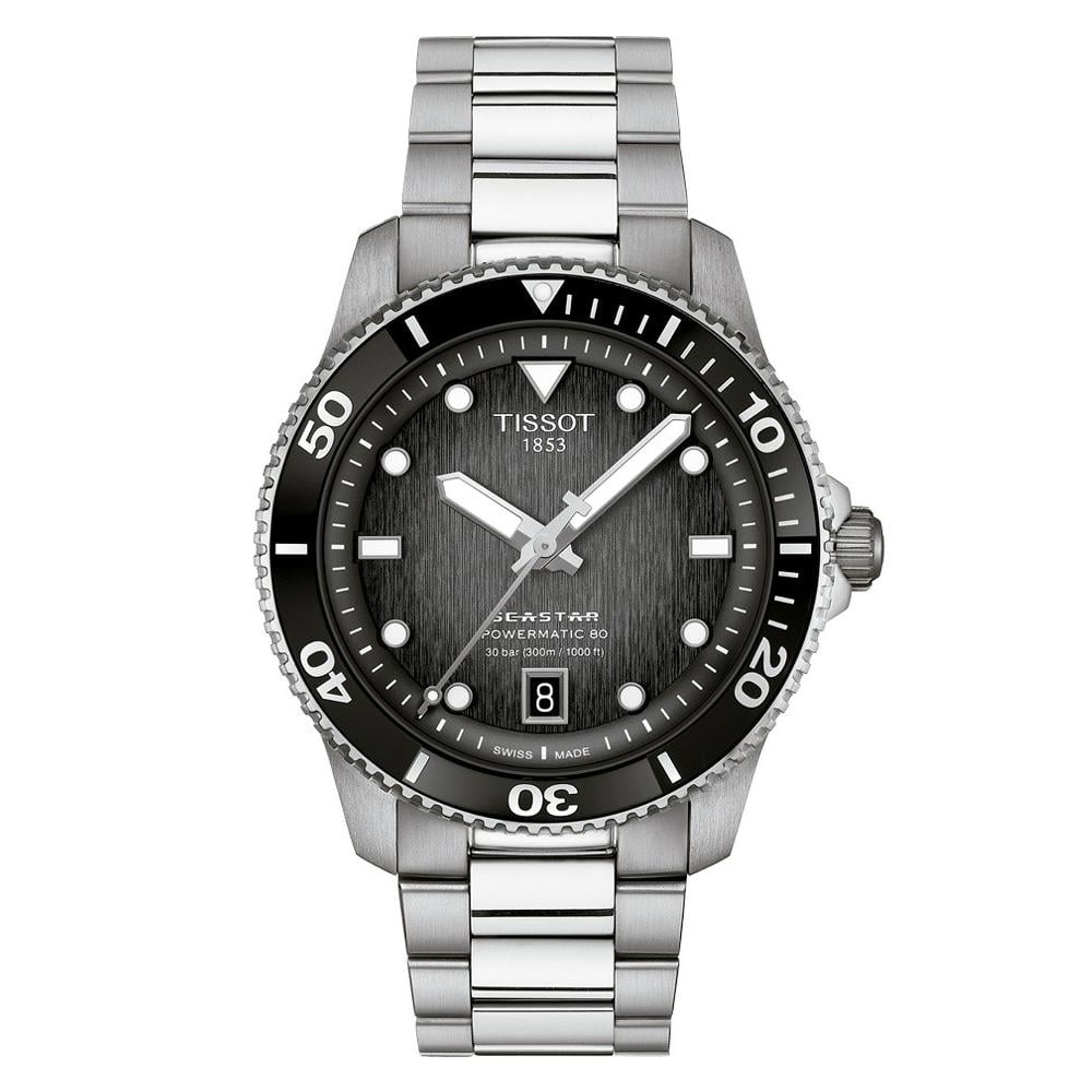 RELOJ PARA HOMBRE SEASTAR 1000 POWERMATIC 80 40MM PLATA Y NEGRO - 1