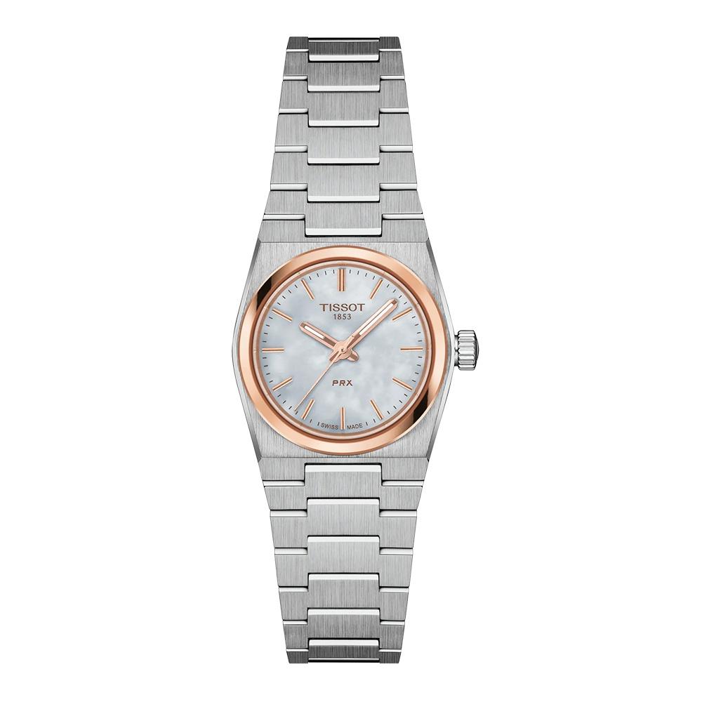 RELOJ PARA MUJER PRX 25MM PLATA BISEL ORO ROSA - 1