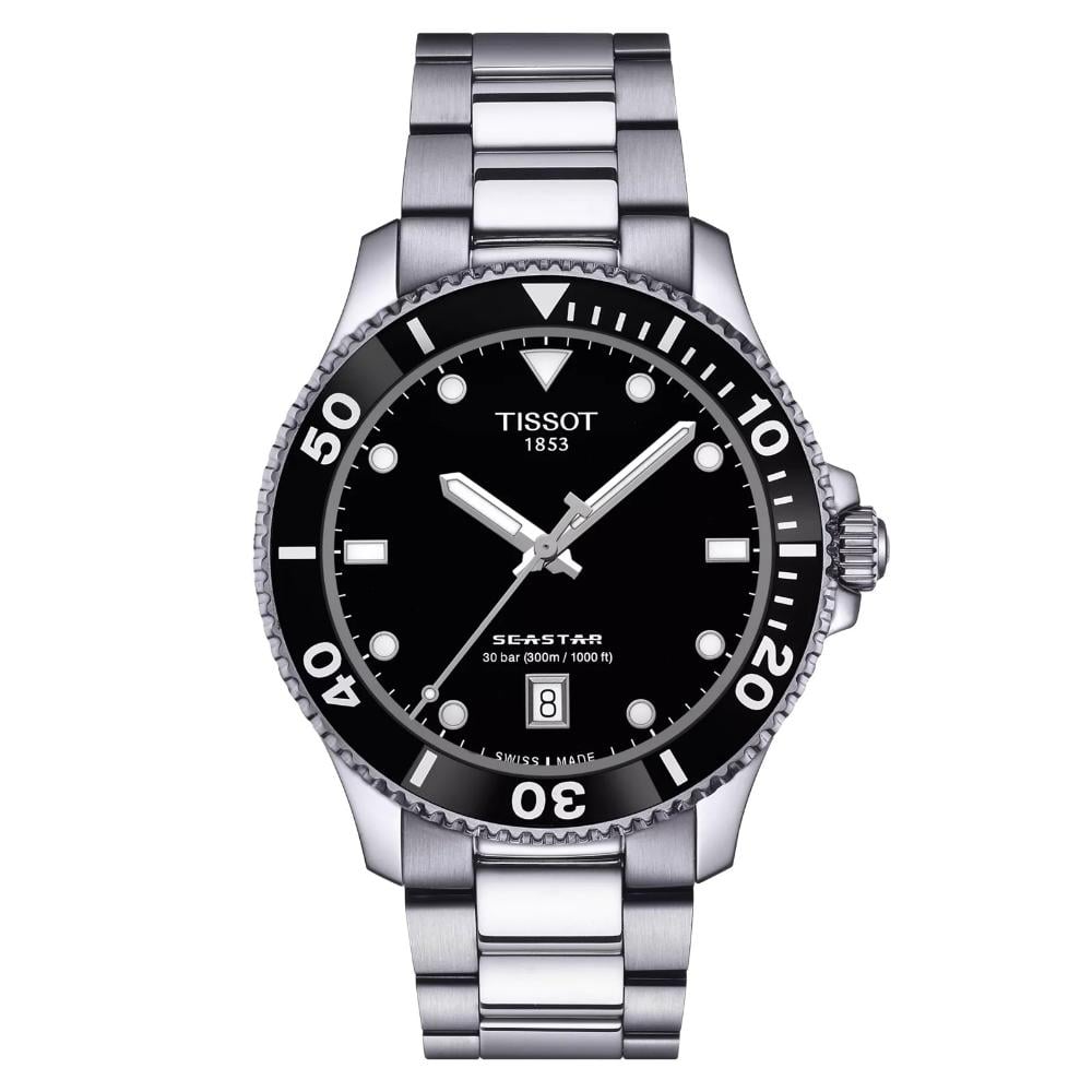 RELOJ PARA HOMBRE SEASTAR 1000 40MM PLATA Y NEGRO - 1