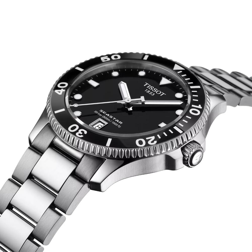 RELOJ PARA HOMBRE SEASTAR 1000 40MM PLATA Y NEGRO - 2