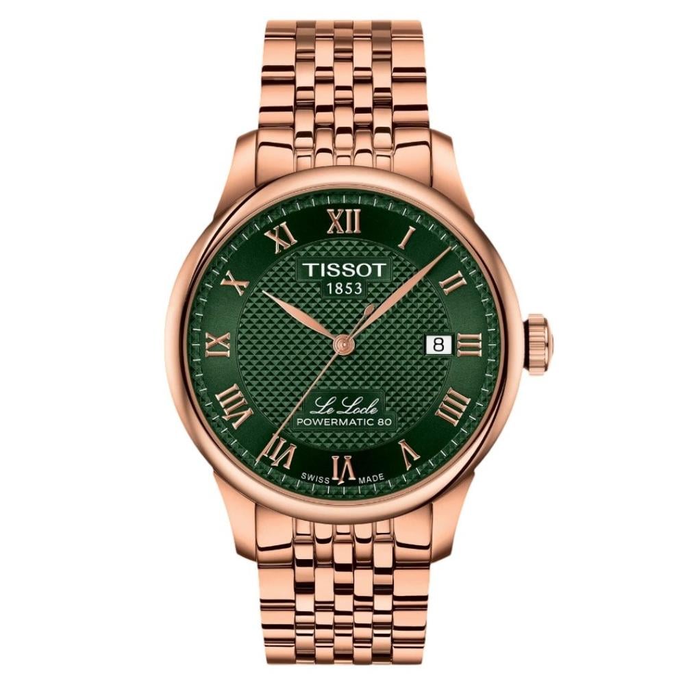 RELOJ PARA HOMBRE LE LOCLE 39.3MM ORO ROSA Y VERDE - 1