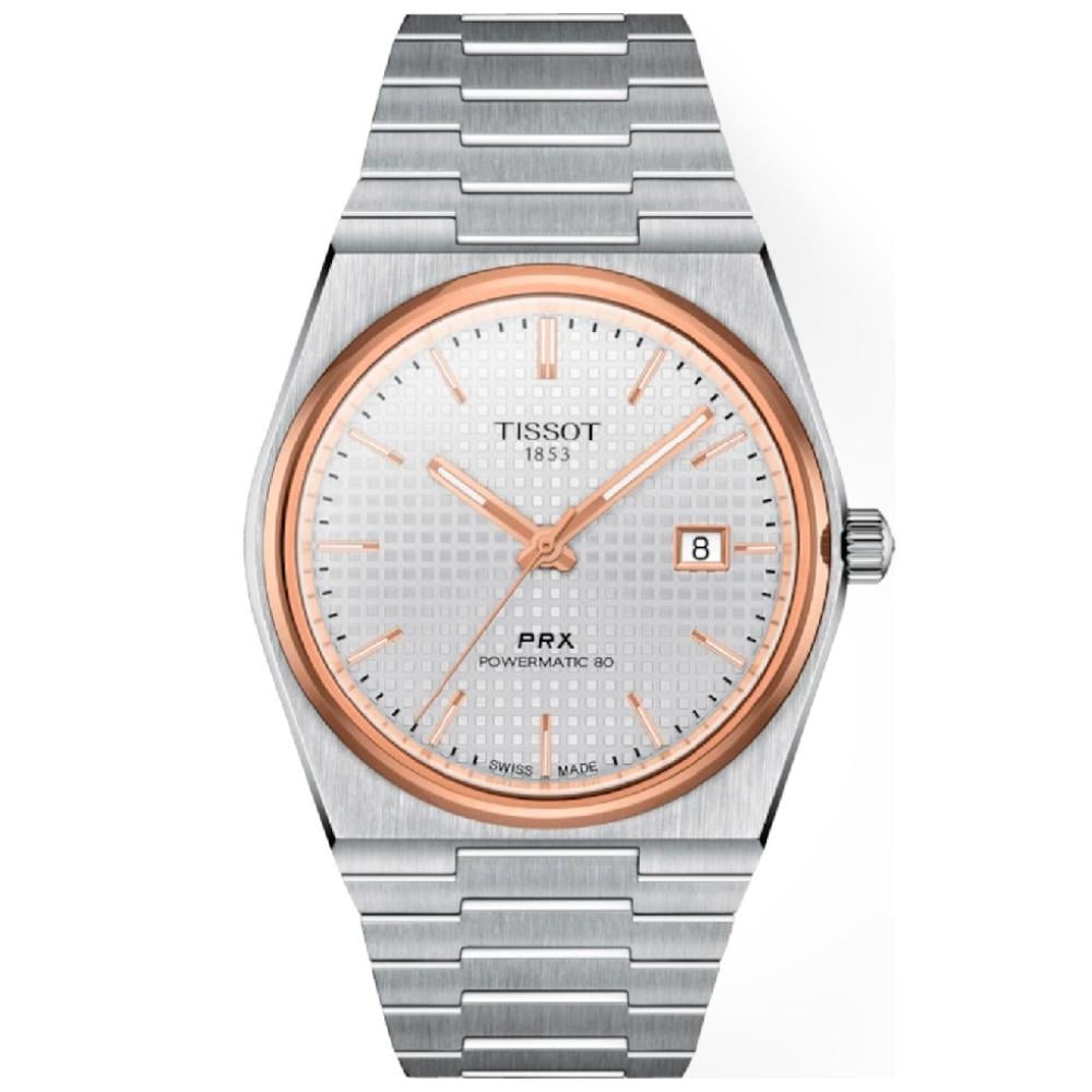 RELOJ PARA HOMBRE PRX POWERMATIC 80 PLATA Y ORO ROSA - 1
