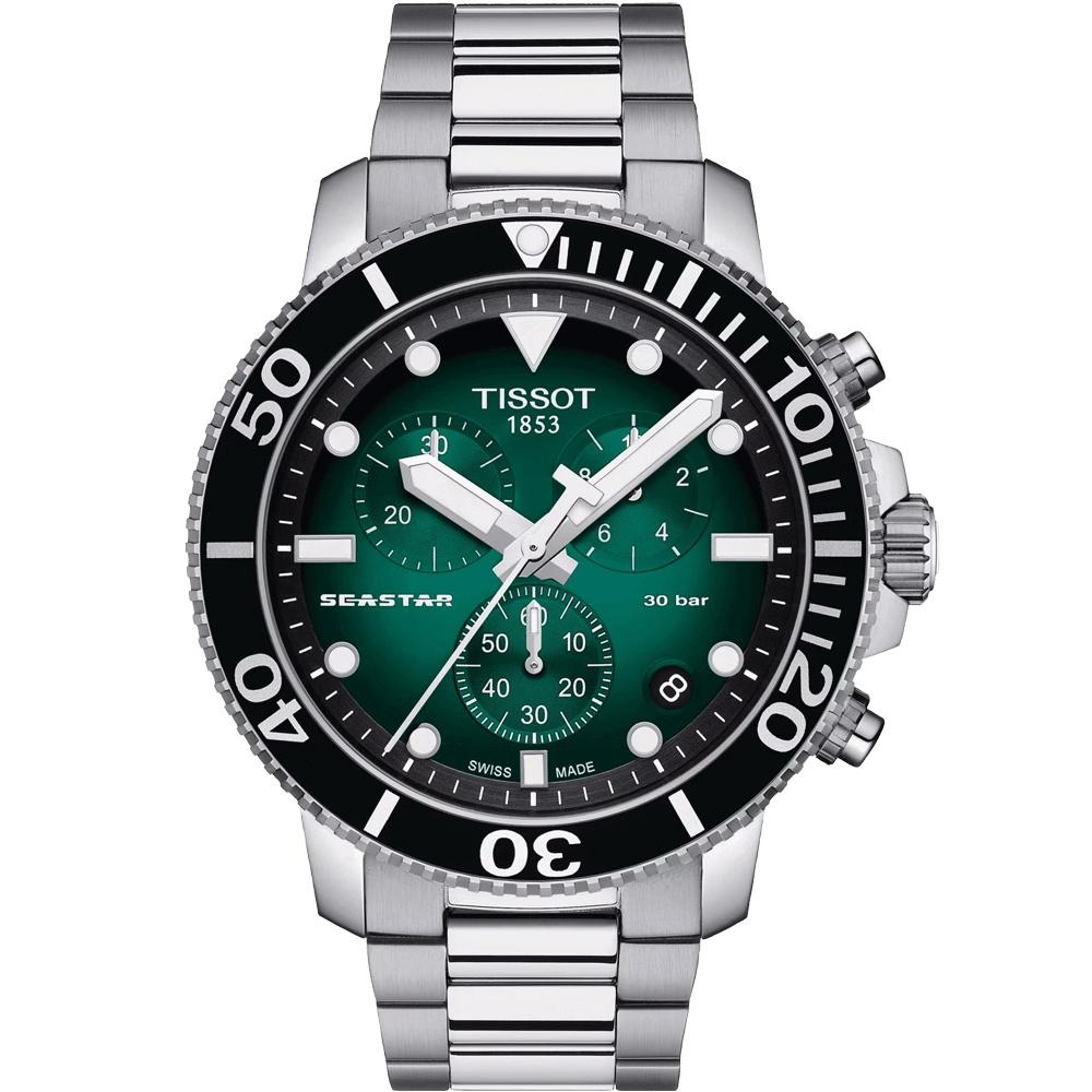 RELOJ PARA HOMBRE SEASTAR 1000 QUARTZ CHRONOGRAPH PLATA Y NEGRO - 1
