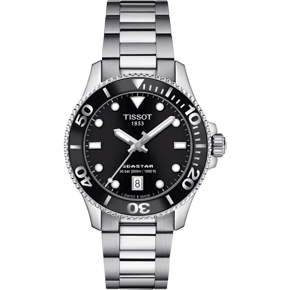 RELOJ PARA MUJER SEASTAR 1000 36MM PLATA Y NEGRO - 1