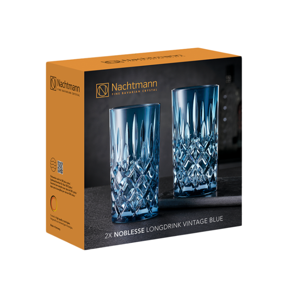 VASOS ALTOS NOBLESSE VINTAGE BLUE NACHTMANN (SET X2) - 2
