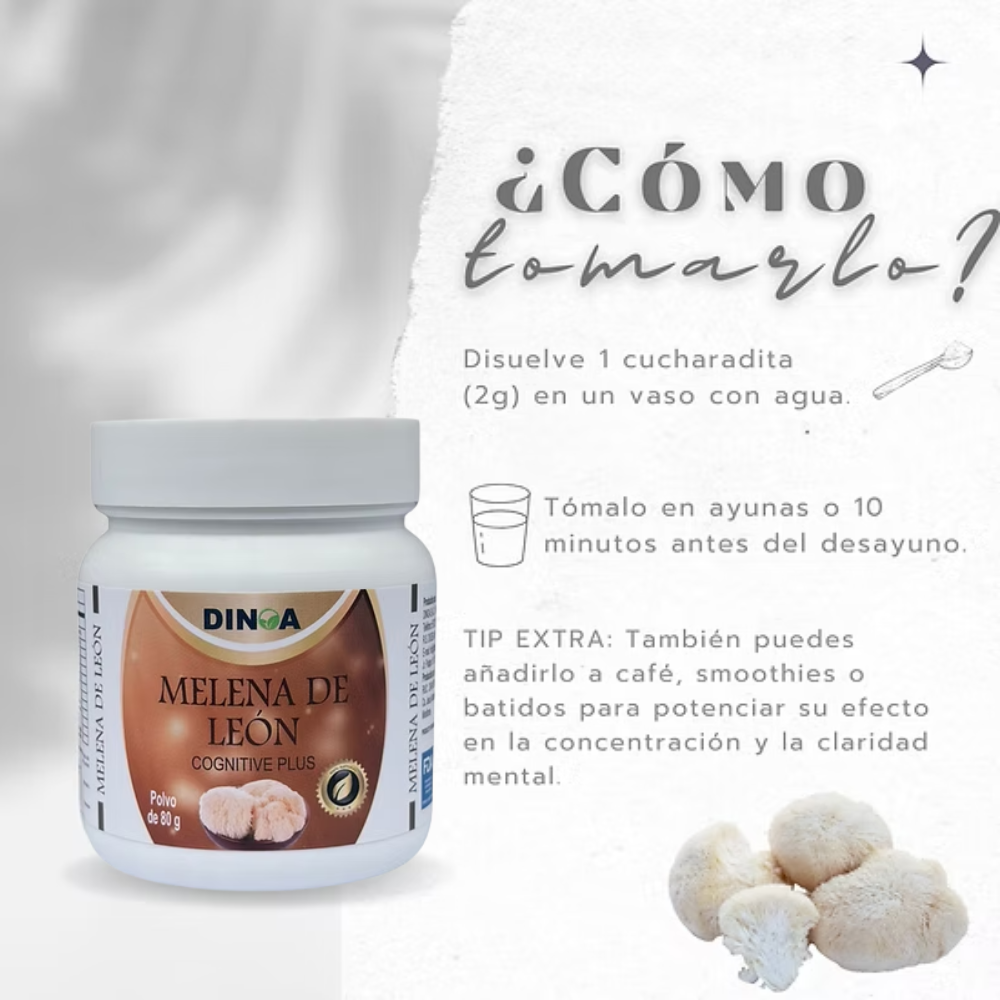 MELENA DE LEÓN DINOA POTE DE 80GR / BIENESTAR / CONCENTRACIÓN / SALUD CEREBRAL - 3