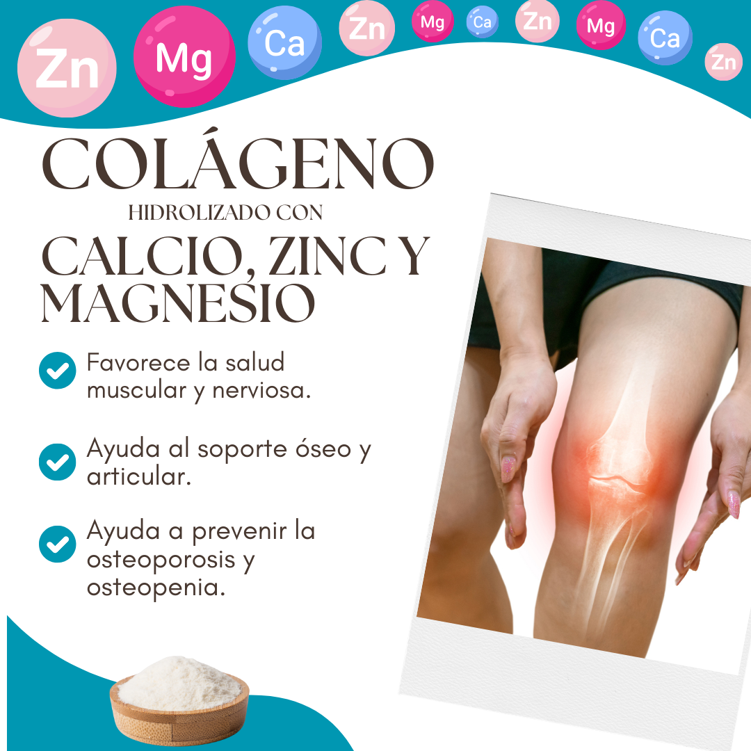 COLÁGENO HIDROLIZADO CON ZINC, CALCIO Y MAGNESIO DINOA POTE 300G - ARTICULACIONES SALUDABLES - 2