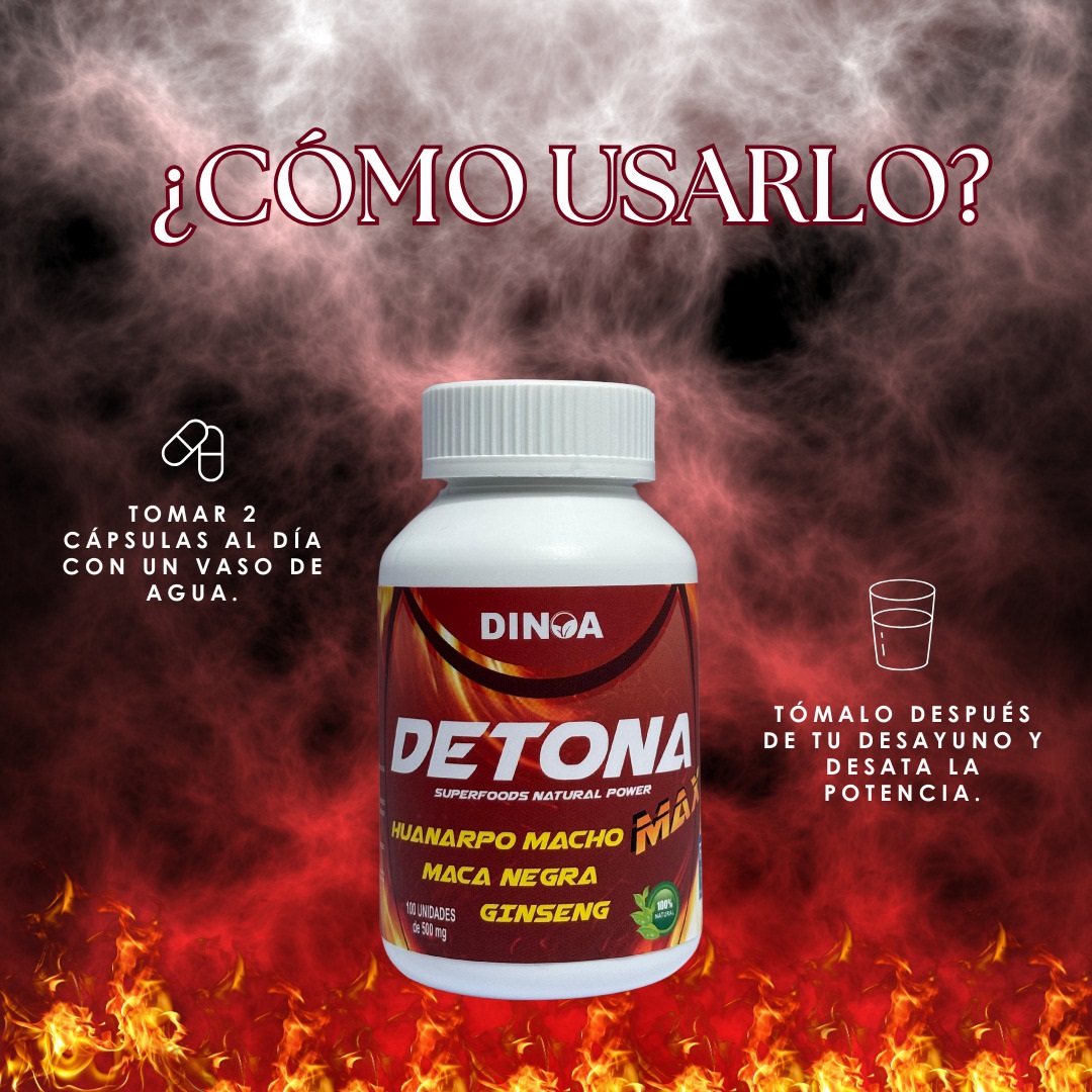 DETONA MAX DINOA FRASCO X 100 CÁPSULAS / RENDIMIENTO / VITALIDAD MASCULINA - 3