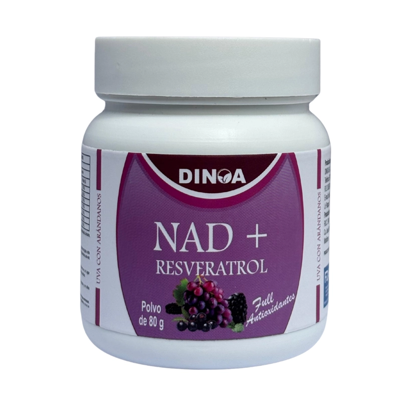 NAD + RESVERATROL  DINOA POTE 80G / LONGEVIDAD / SALUD CELULAR - 1