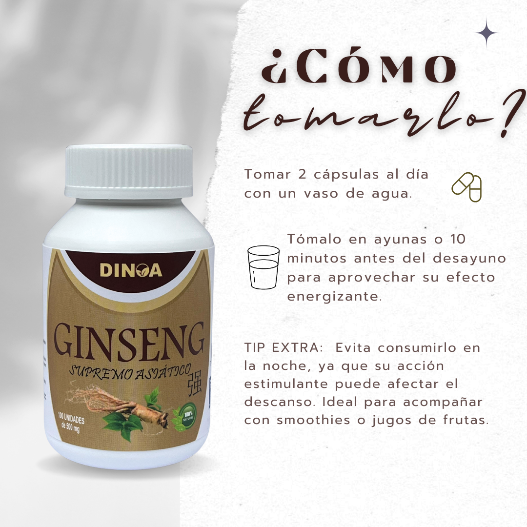 GINSENG DINOA CÁPSULAS X 100 /ENERGÍA /VITALIDAD MENTAL - 3