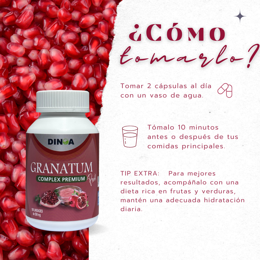 GRANATUM (GRANADA) DINOA CÁPSULAS X 100 /SALUD URINARIA /ANTIOXIDANTES - 3
