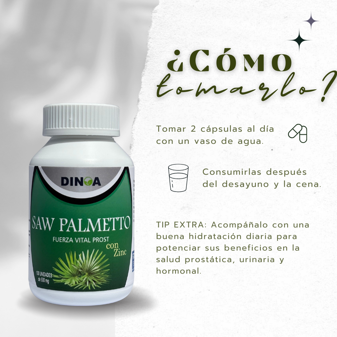 SAW PALMETTO DINOA  CÁPSULAS X 100  /SALUD PROSTÁTICA Y URINARIO - 3