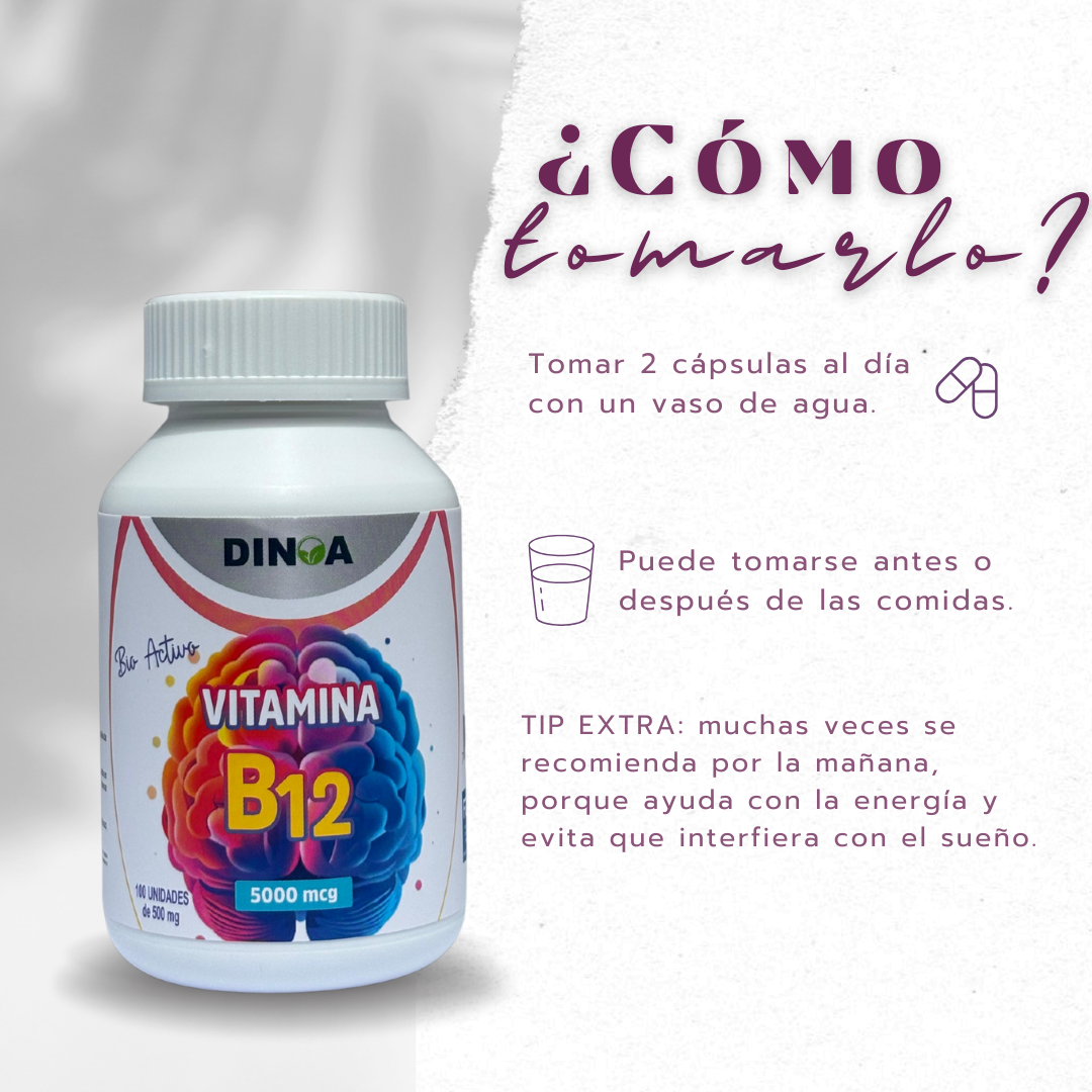 VITAMINA B12 DINOA CÁPSULAS X 100 /SALUD NEURONAL Y COGNITIVO - 3
