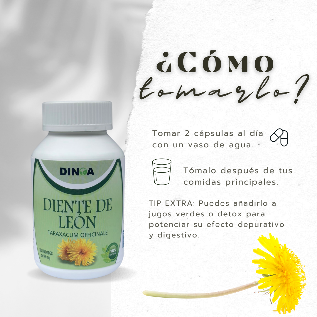 DIENTE DE LEÓN DINOA CAPSULAS X 100-DETOX NATURAL / SALUD HEPÁTICA - 3