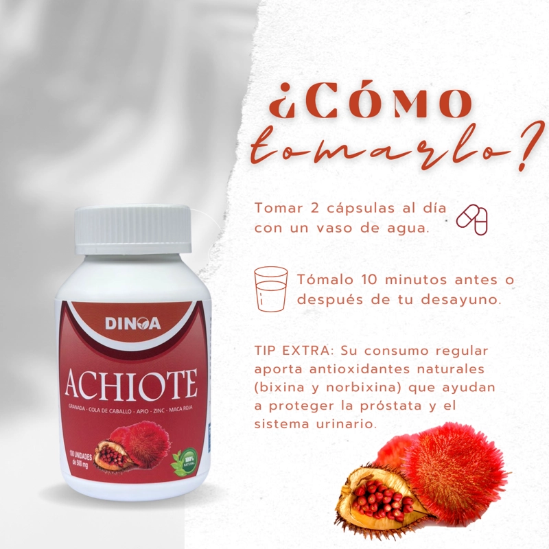 ACHIOTE DINOA CÁPSULAS X 100 / SALUD URINARIA - 3