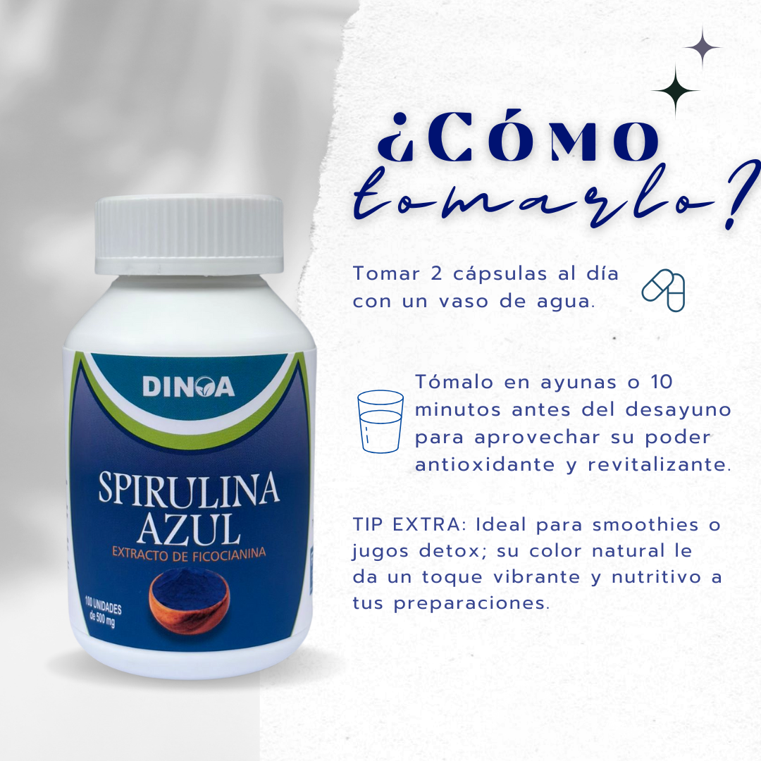 SPIRULINA AZUL DINOA CÁPSULAS X 100 / VITALIDAD-ENERGÍA-SALUD INTEGRAL - 3