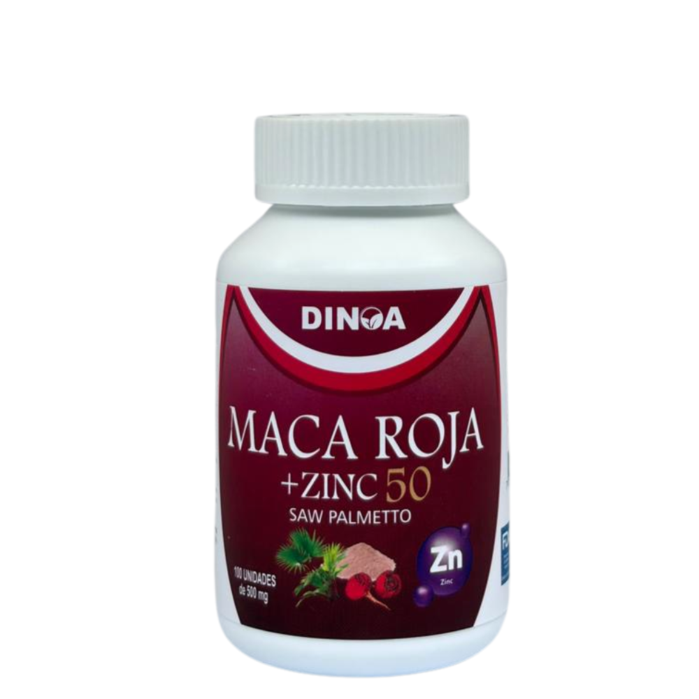 MACA ROJA Y ZINC  DINOA CÁPSULAS X 100 /ENERGÍA /BIENESTAR / EQUILIBRIO HORMONAL - 1