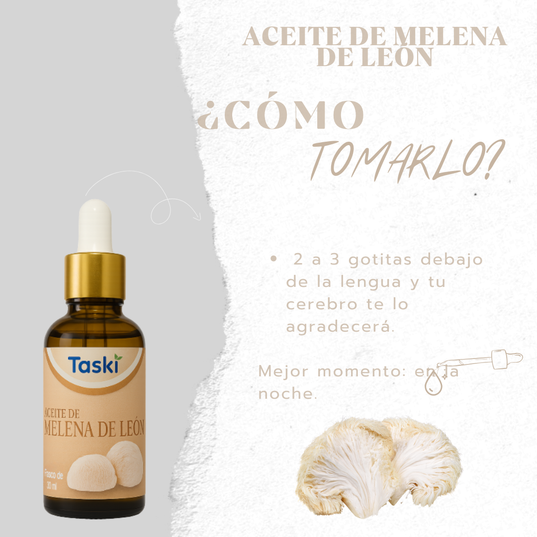 ACEITE DE MELENA DE LEÓN TASKI 30ML /MEMORIA /FOCO Y BIENESTAR - 3
