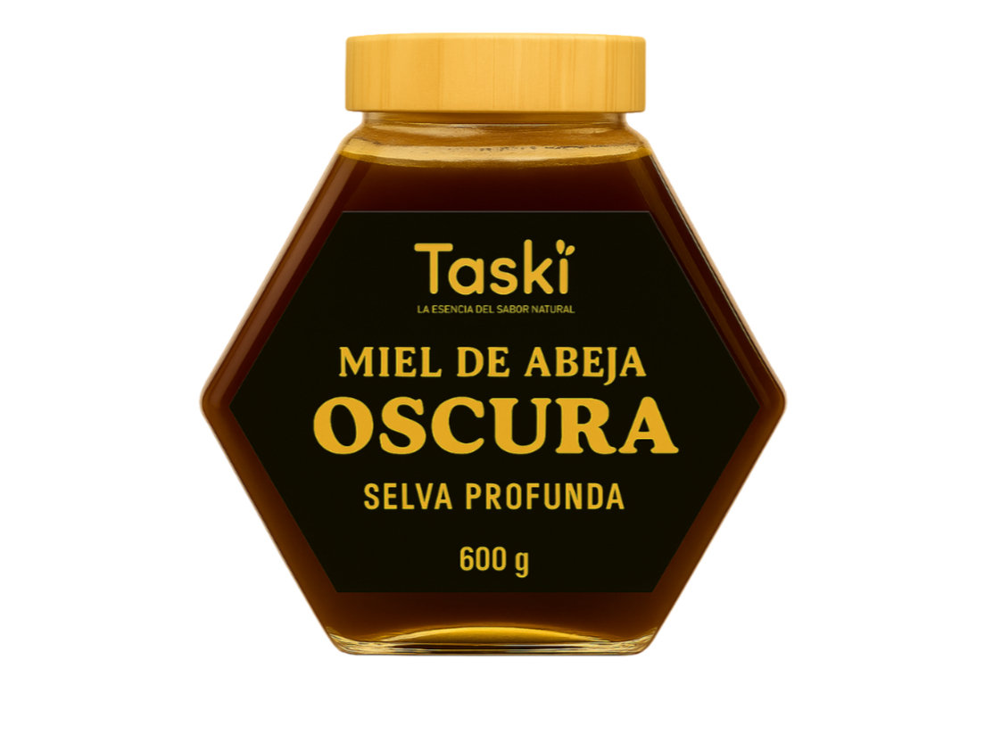 MIEL DE ABEJA OSCURA DE COSTA TASKI 600G /RICA EN ANTIOXIDANTES / ENERGÍA NATURAL - 1