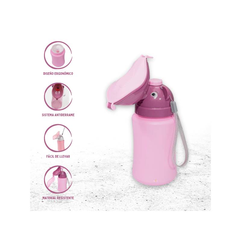BACÍN ELEFANTE POTTY TO GO ROSADO PORTÁTIL NIÑAS BEBE - 1