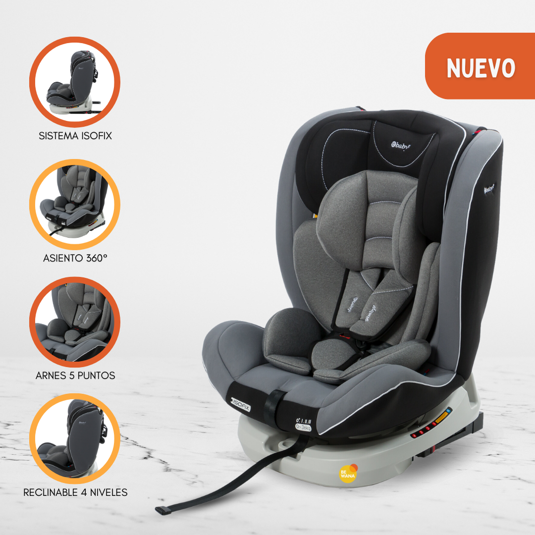 SILLA DE AUTO SISTEMA ISOFIX PARA BEBÉS «LOUIS» GRAY - 1