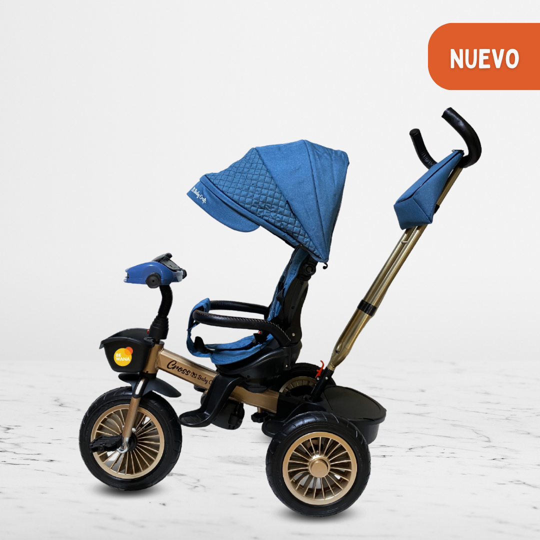 TRICICLO GUIADOR CON USB PARA NIÑOS «CROSS» BLUE - 2
