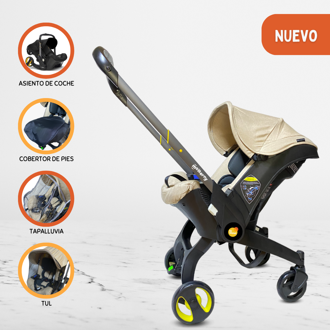 COCHE PORTABEBÉ 2 EN 1 PARA BEBÉ «DONNA» BEIGE - 1