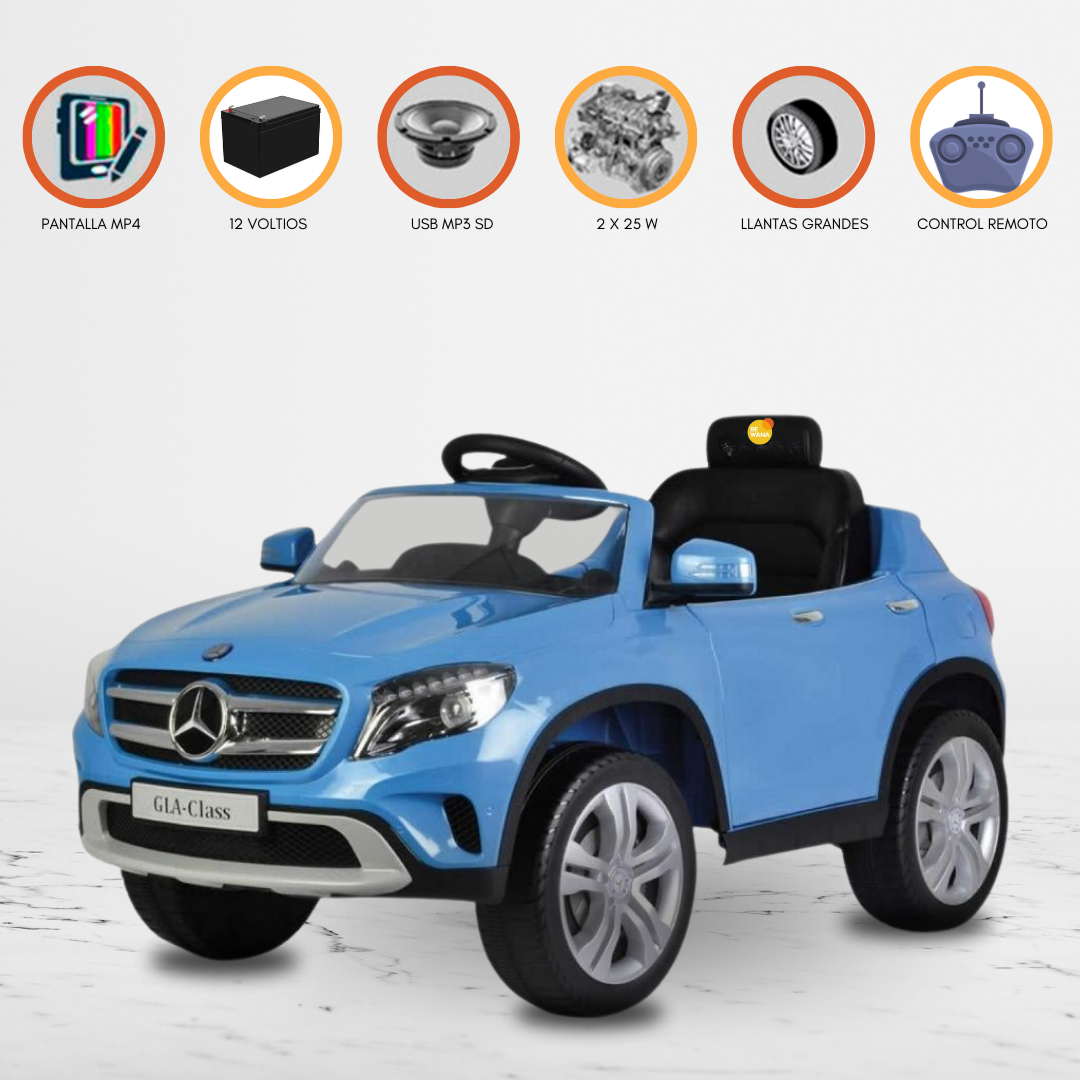 CARRO A BATERÍA MERCEDES BENZ LICENCIADO PARA NIÑOS «GLA CLASS» LIGHT BLUE - 1