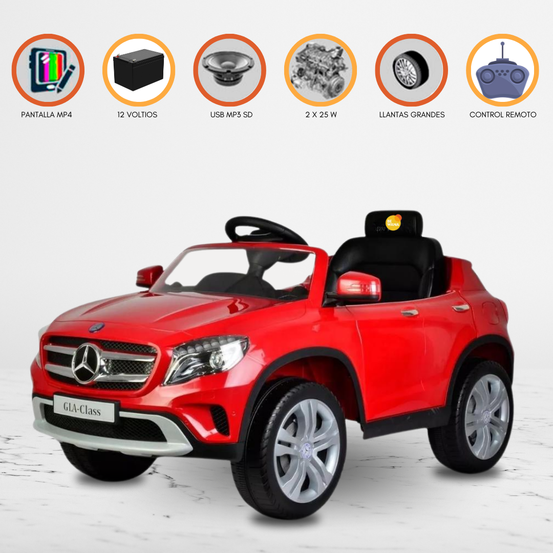 CARRO A BATERÍA MERCEDES BENZ LICENCIADO PARA NIÑOS «GLA CLASS» RED - 1