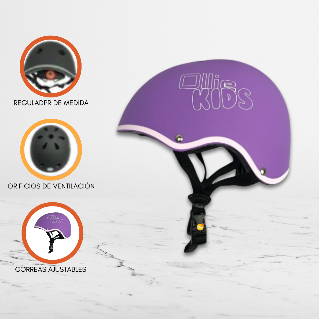 CASCO OLLIE PROTECTOR REGULABLE PARA NIÑOS «XS KIDS» PURPLE - 1